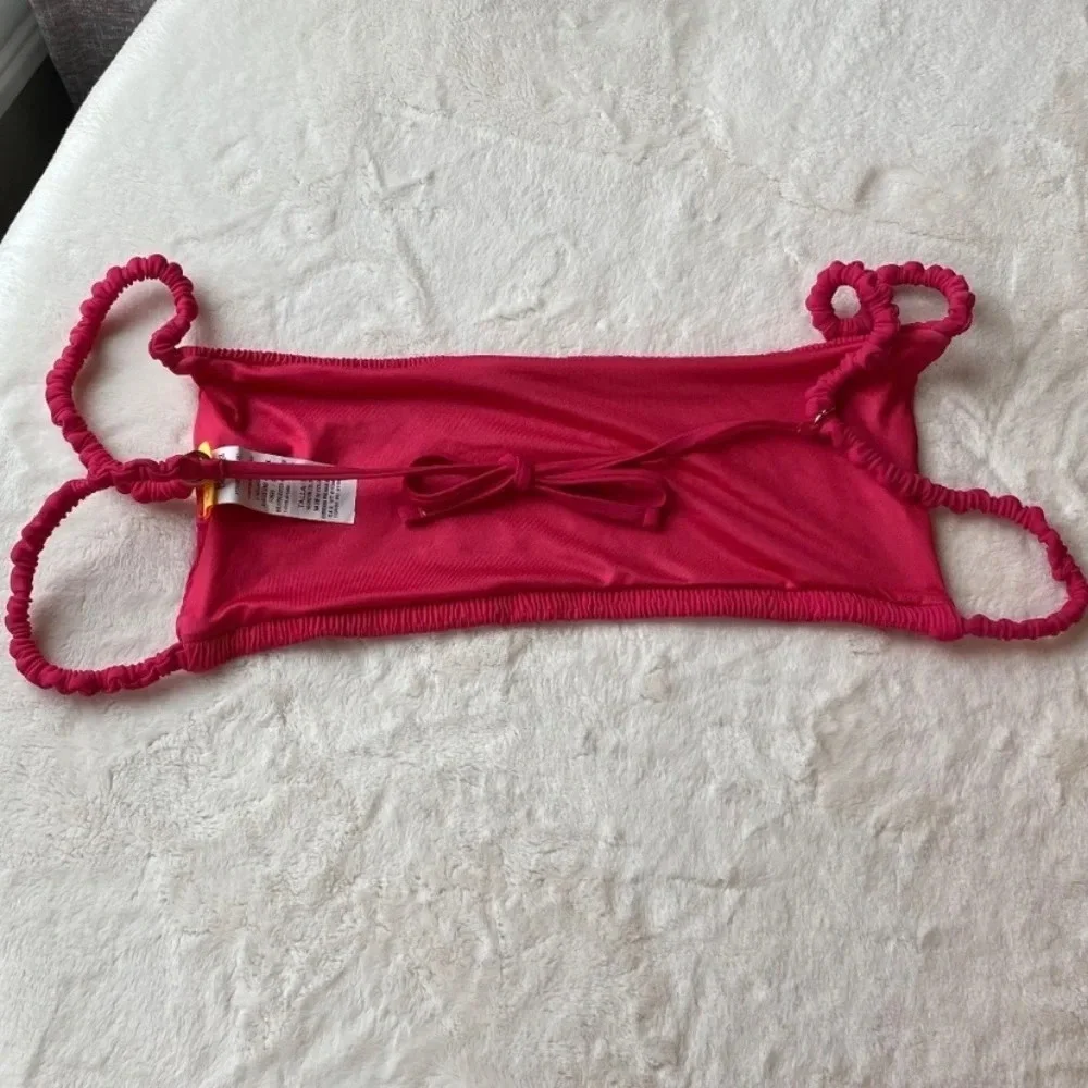 New! Set! Agua Bendita hot pink smocked Minta bikini 19521 19347